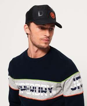 Superdry High Build Lineman Trucker Férfi Sapka Fekete | GCPDQ4865